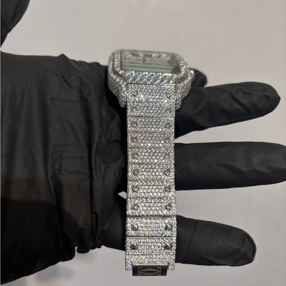 Silver Rhinestone Square Watch - Picture 3 of 9